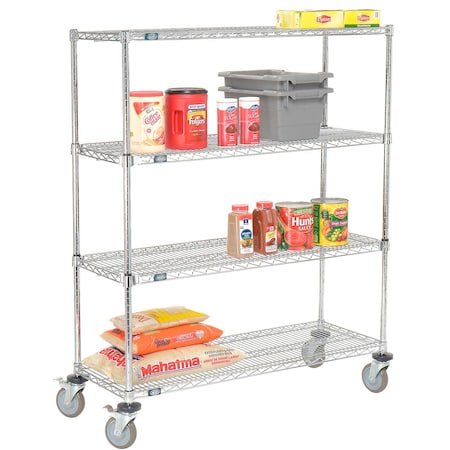 Nexel E-Z Adjust Wire Shelf Truck w/Brakes, 1200 lb. Capacity, 48inL x 18inW x 60inH 580551AB